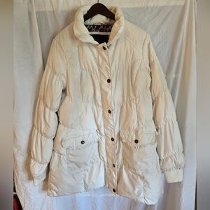 Betsey Johnson Cream Lace Puffer Coat size Large